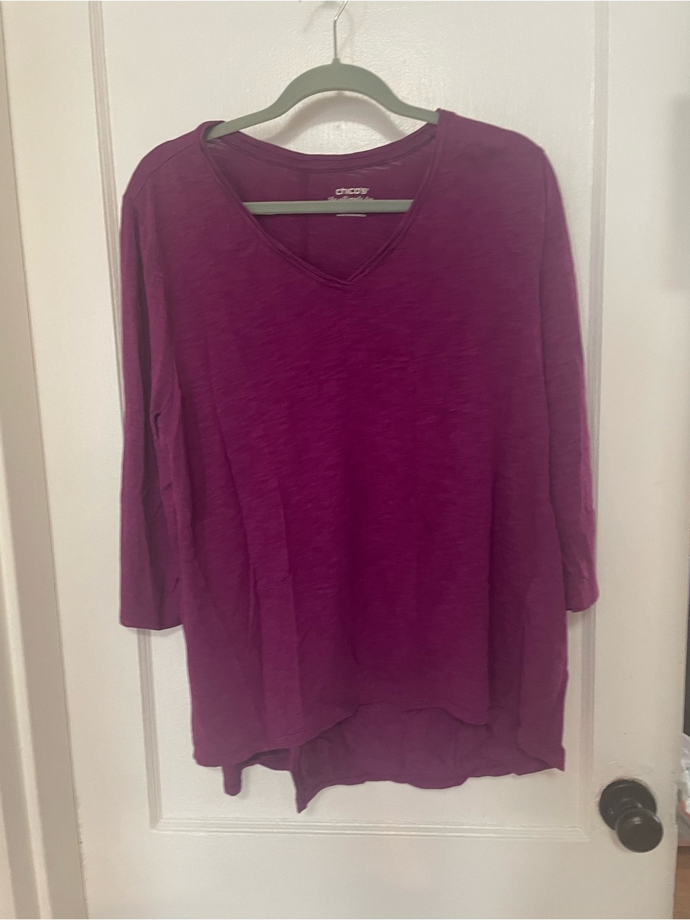 Chico's Plum V-Neck Long Sleeve Tunic